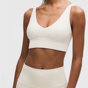 lululemon athletica Focuser White V-Neck sports bra with Supportive Band